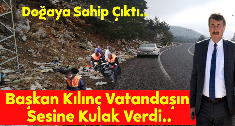 Yayla yolunda çöpler temizleniyor