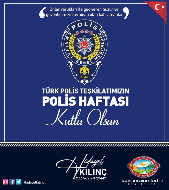 Başkan Hidayet Kılınç’dan Polis Haftası Mesajı
