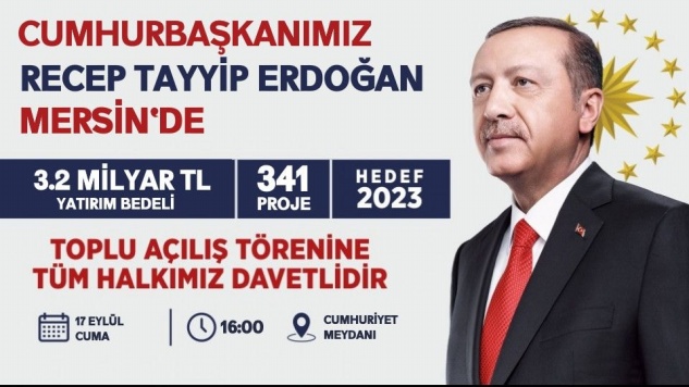 Erdoğan, cuma günü Mersin’de