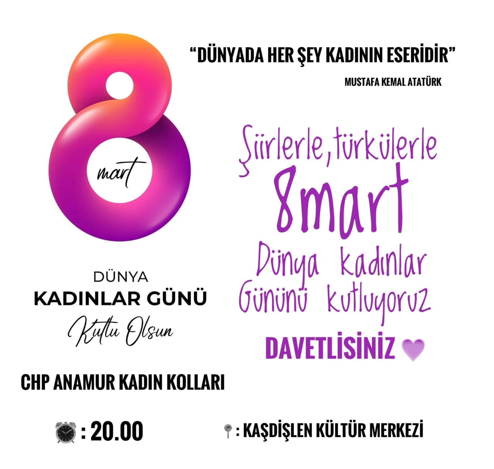 CHP ANAMUR KADIN KOLLARINDAN 8 MART PROGRAMI