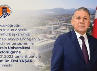 Prof. Dr. Erol Yaşar ,Mersin Üniversitesi Rektörlüğüne atandı