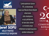 ŞEREF SOFU’DAN 29 EKİM MESAJI