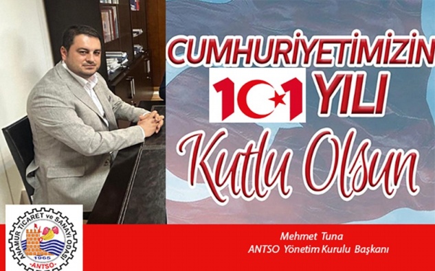 Tuna: ‘Cumhuriyetimizin 101. yıl dönümü kutlu olsun’