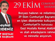 Baykal Arıdeniz’den 29 Ekim Cumhuriyet Bayramı Mesajı