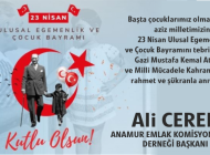 ALİ CEREN’DEN 23 NİSAN MESAJI