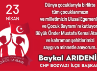 BAYKAL ARIDENİZ’DEN 23 NİSAN MESAJI