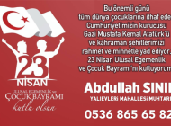 ABDULLAH SINIR’DAN 23 NİSAN MESAJI