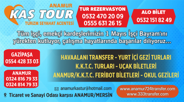 KAŞ TOUR’DAN 1 MAYIS MESAJI