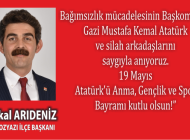 BAYKAL ARIDENİZ’DEN 19 MAYIS MESAJI