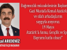 BAYKAL ARIDENİZ’DEN 19 MAYIS MESAJI