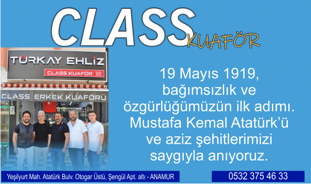 CLASS KUAFÖR’DEN 19 MAYIS MESAJI