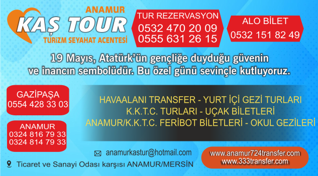 KAŞ TOUR’DAN 19 MAYIS MESAJI
