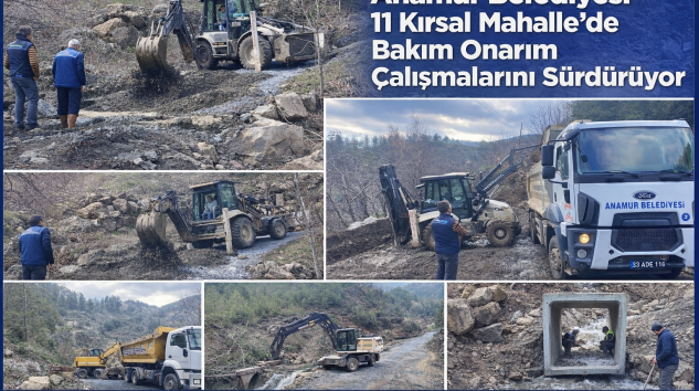 Anamur Belediyesi 11 Kırsal Mahallede Bakım ve Onarım Çalışmalarını Sürdürüyor