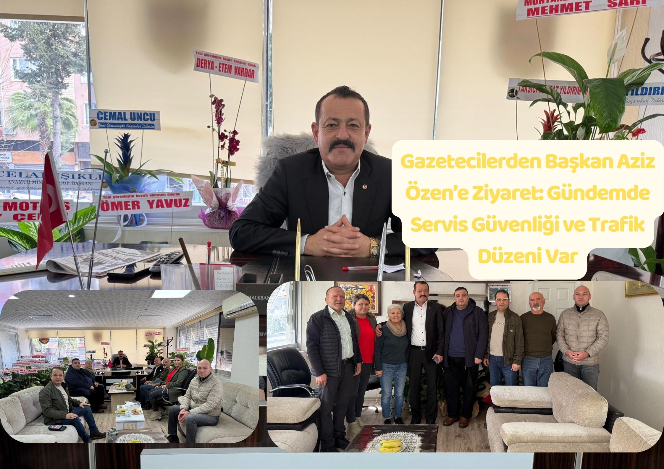 Gazetecilerden Başkan Aziz Özen’e Ziyaret: Gündemde Servis Güvenliği ve Trafik Düzeni Var