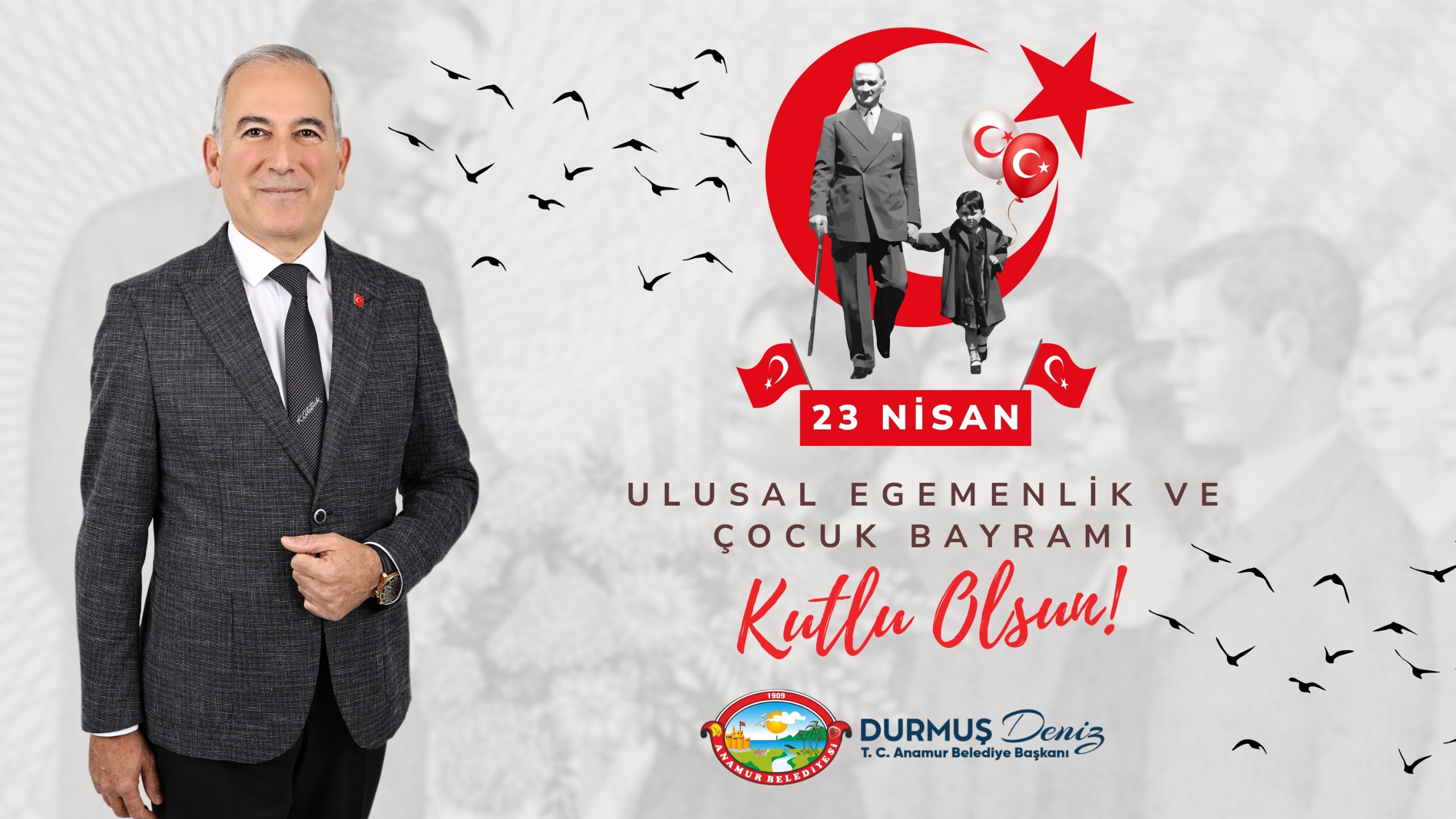 Başkan Deniz, “23 Nisan Ulusal Egemenlik ve Çocuk Bayramı’nı kutluyorum.”