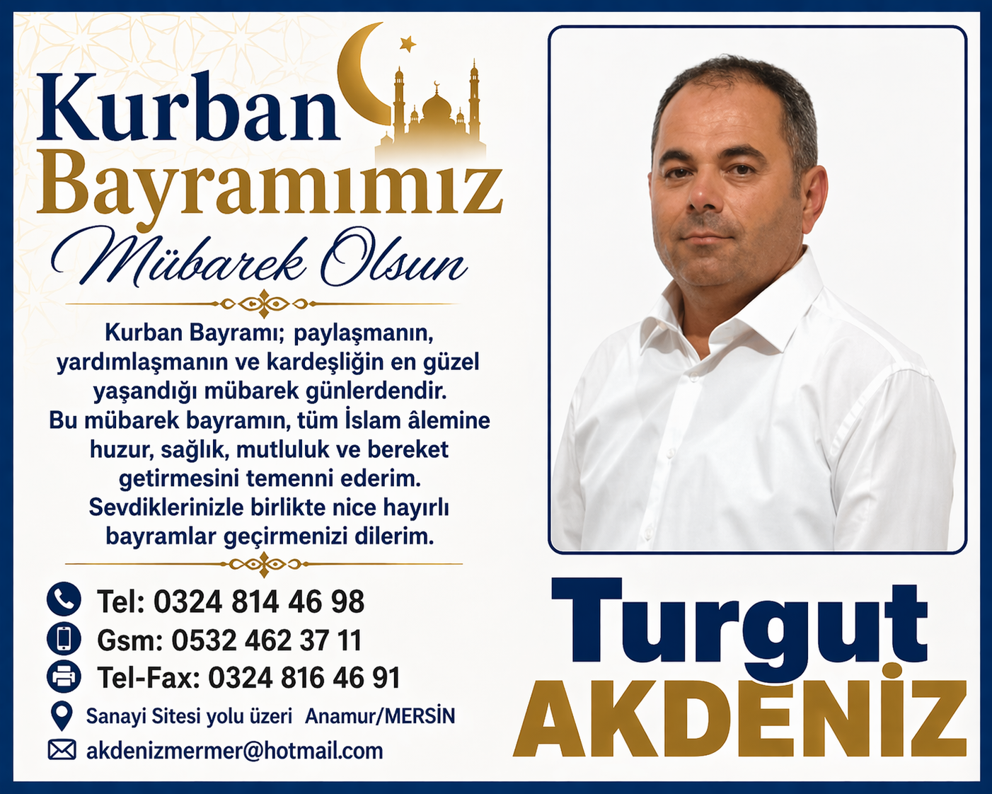 AKDENİZ MERMER’DEN BAYRAM MESAJI