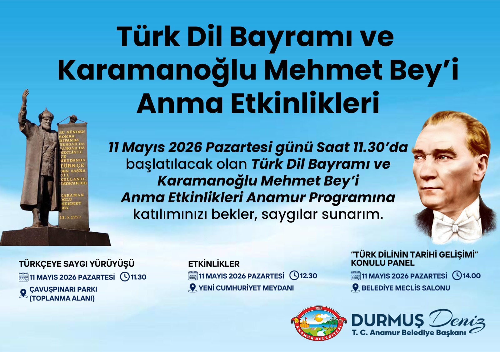Türk Dil Bayramı Kutlamaları Anamur’dan Başlatılacak
