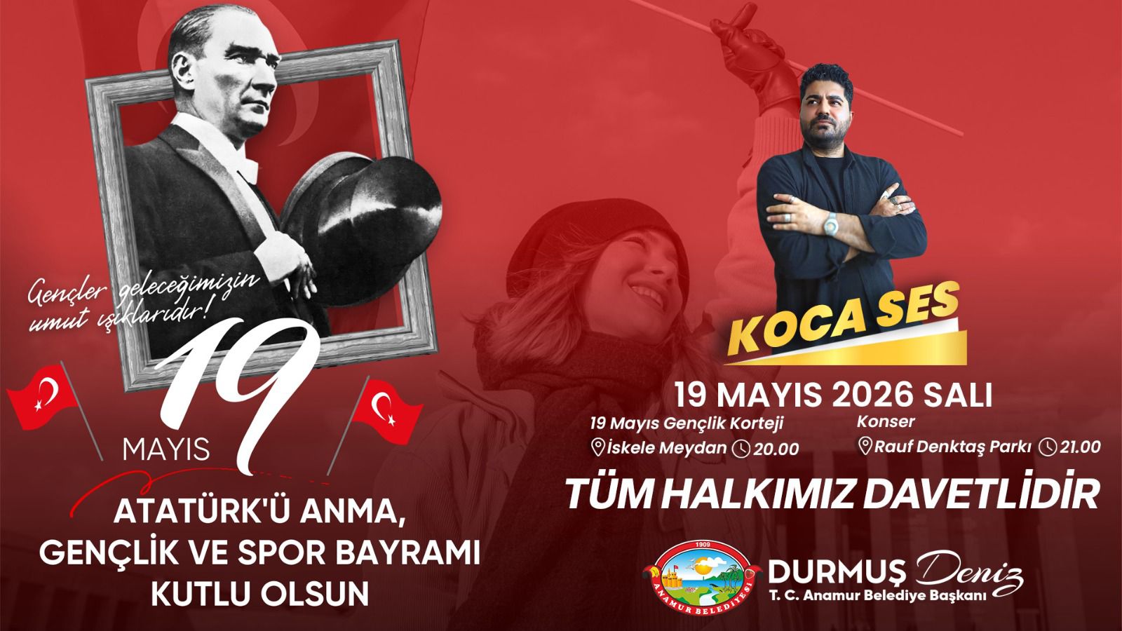 Başkan Deniz, 19 Mayıs Atatürk’ü Anma, Gençlik ve Spor Bayramı dolayısıyla bir mesaj yayınladı.