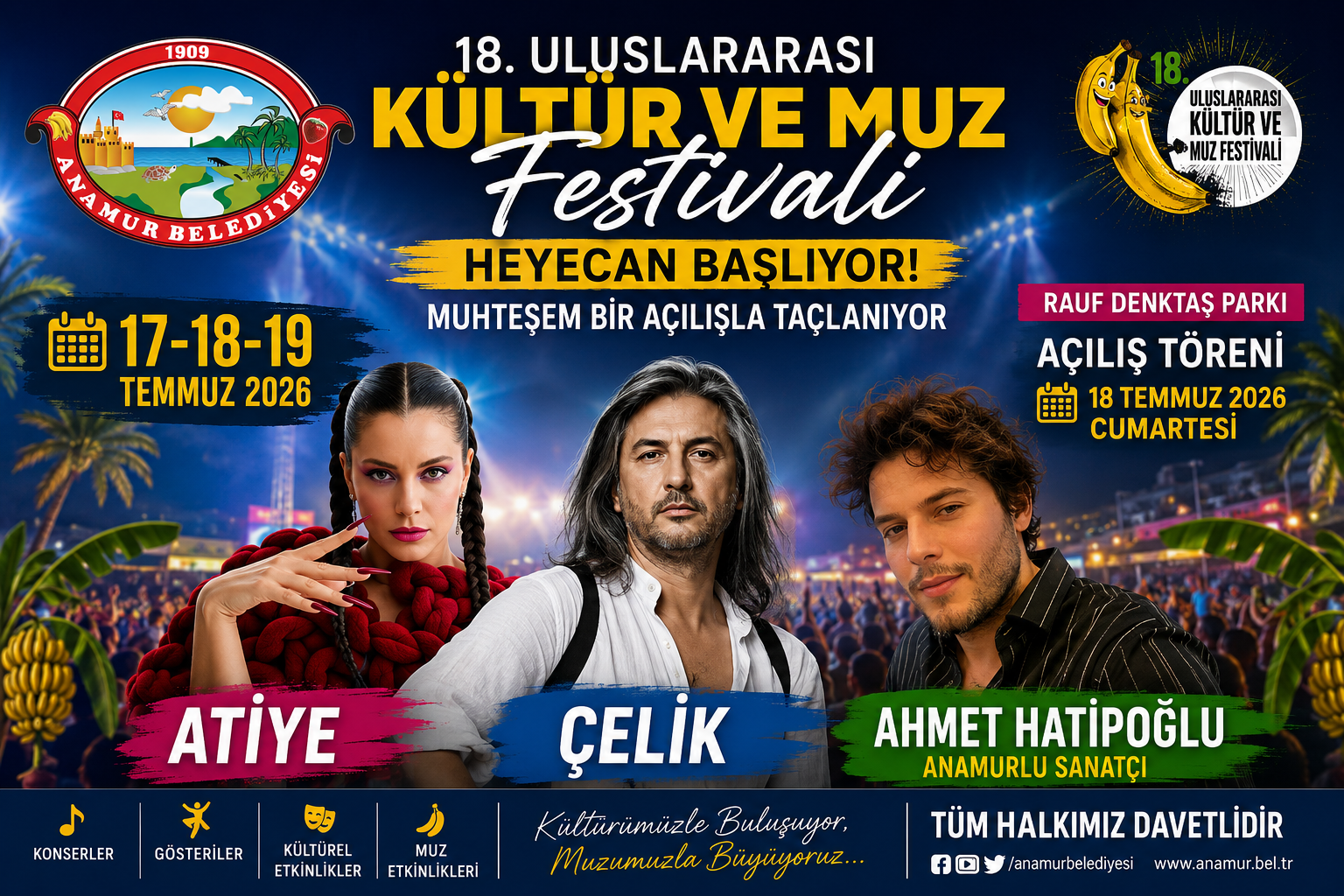 18. ULUSLARARASI KÜLTÜR VE MUZ FESTİVALİ İÇİN GERİ SAYIM BAŞLADI