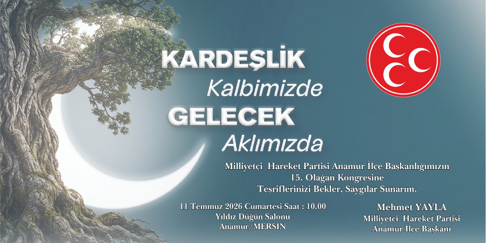 MHP Anamur İlçe Başkanlığı 15. Olağan Kongresi 11 Temmuz’da Yapılacak
