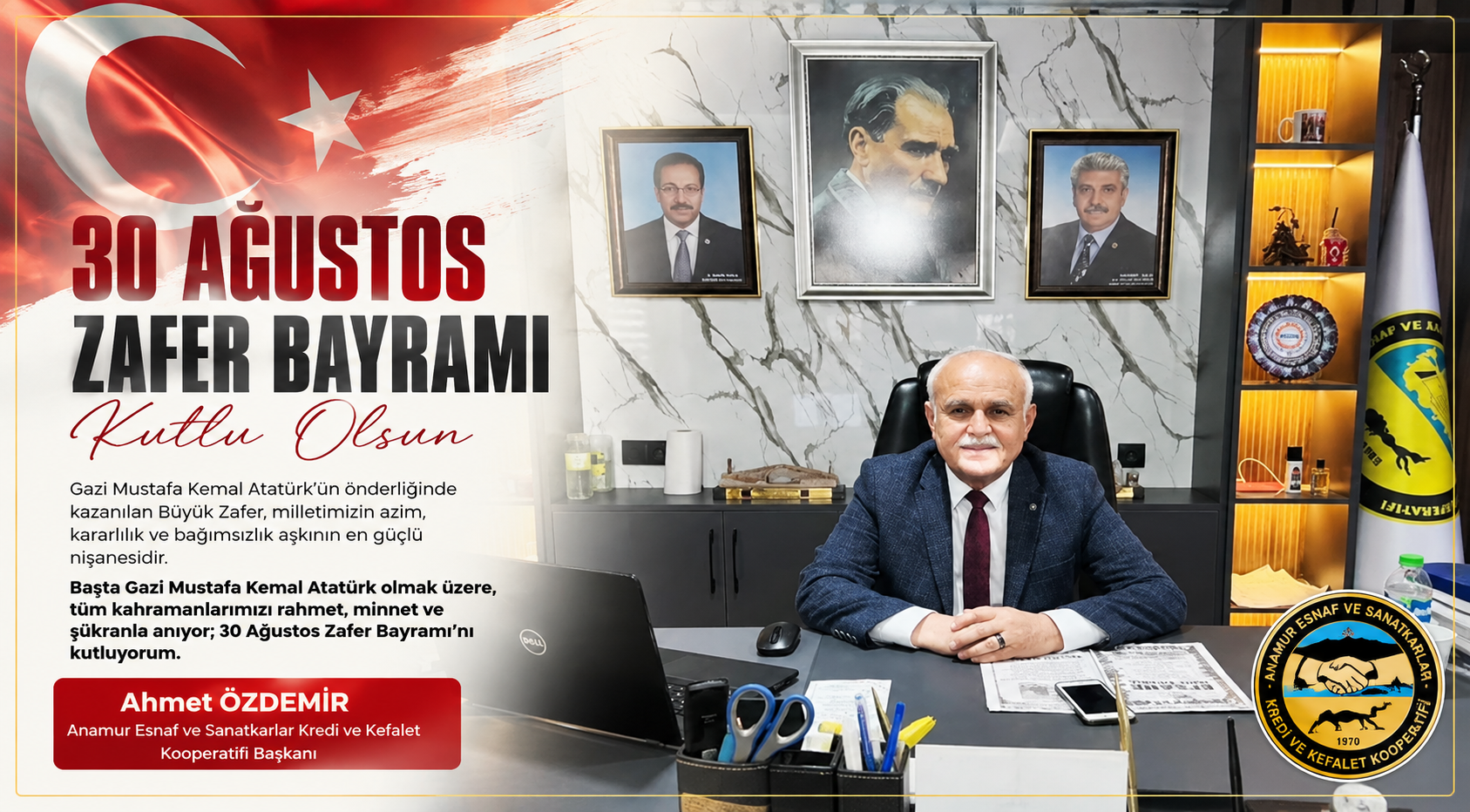 BAŞKAN AHMET ÖZDEMİR’DEN 30 AĞUSTOS ZAFER BAYRAMI MESAJI