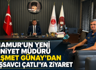 ANAMUR’UN YENİ EMNİYET MÜDÜRÜ HAŞMET GÜNAY’DAN BAŞSAVCI ÇATLI’YA ZİYARET
