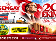 ŞEMGAY TİCARET 29 EKİM KUTLAMA MESAJI