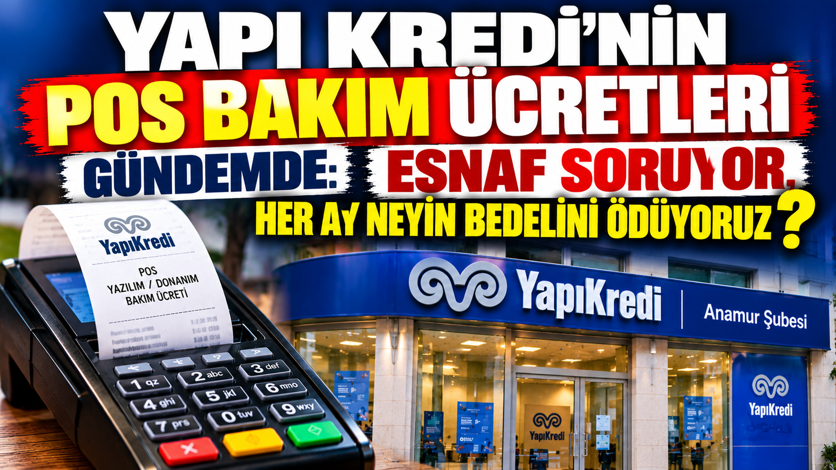 YAPI KREDİ’NİN POS BAKIM ÜCRETLERİ GÜNDEMDE: ESNAF SORUYOR, HER AY NEYİN BEDELİNİ ÖDÜYORUZ?
