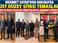 MEHMET SATAR’DAN ANKARA’DA ÜST DÜZEY SİYASİ TEMASLAR: MHP VE ÜLKÜ OCAKLARI YÖNETİCİLERİYLE ANAMUR’U GÖRÜŞTÜ