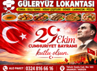 GÜLERYÜZ LOKANTASI 29 EKİM KUTLAMA MESAJI