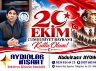 AYDINLAR İNŞAAT ; ABDULNASIR AYDIN 29 EKİM BAYRAMINIZI KUTLAR