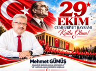 Mehmet Gümüş 29 Ekim kutlama mesajı