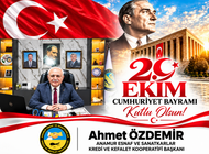 BAŞKAN AHMET ÖZDEMİR’DEN CUMHURİYETİMİZİN 103. YILINA ÖZEL KUTLAMA MESAJI