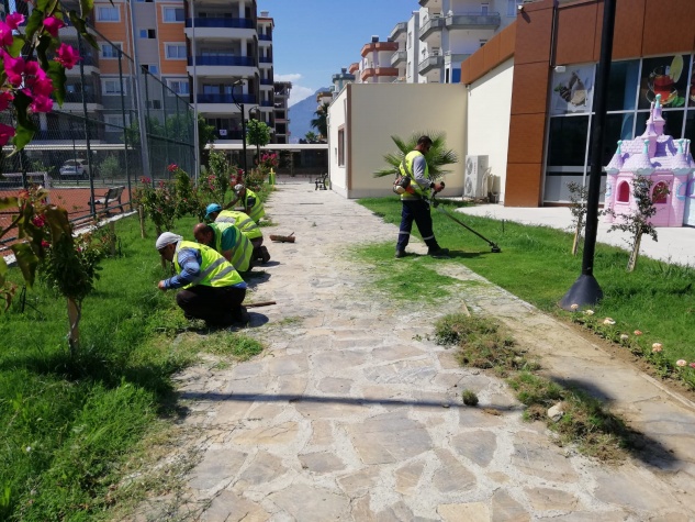 Caddelerde çiçeklendirme çalışmaları