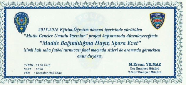 EMNİYETTEN FİNAL MAÇINA DAVET