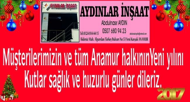 AYDINLAR İNŞAAT YENİ YIL MESAJI