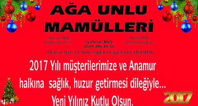 AĞA UNLU MAMÜLLERİ YENİ YIL MESAJI